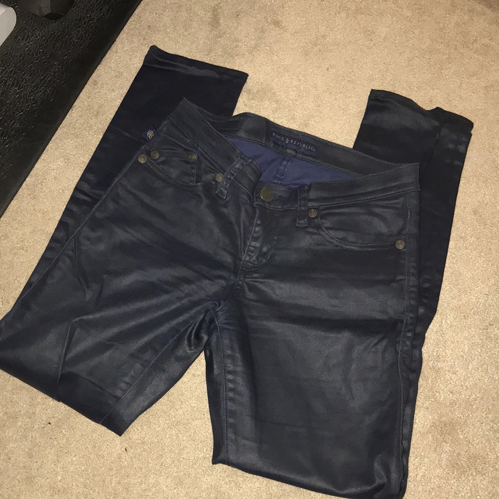Rock & Republic coated black jeans 4